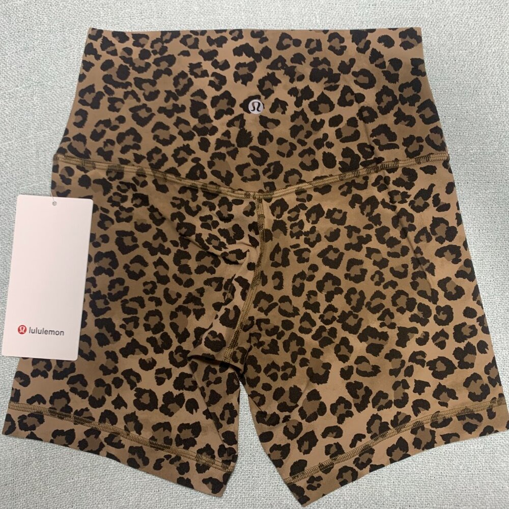Luluemon Leopard Print Align-No Line HR Shorts - Picture 5 of 11